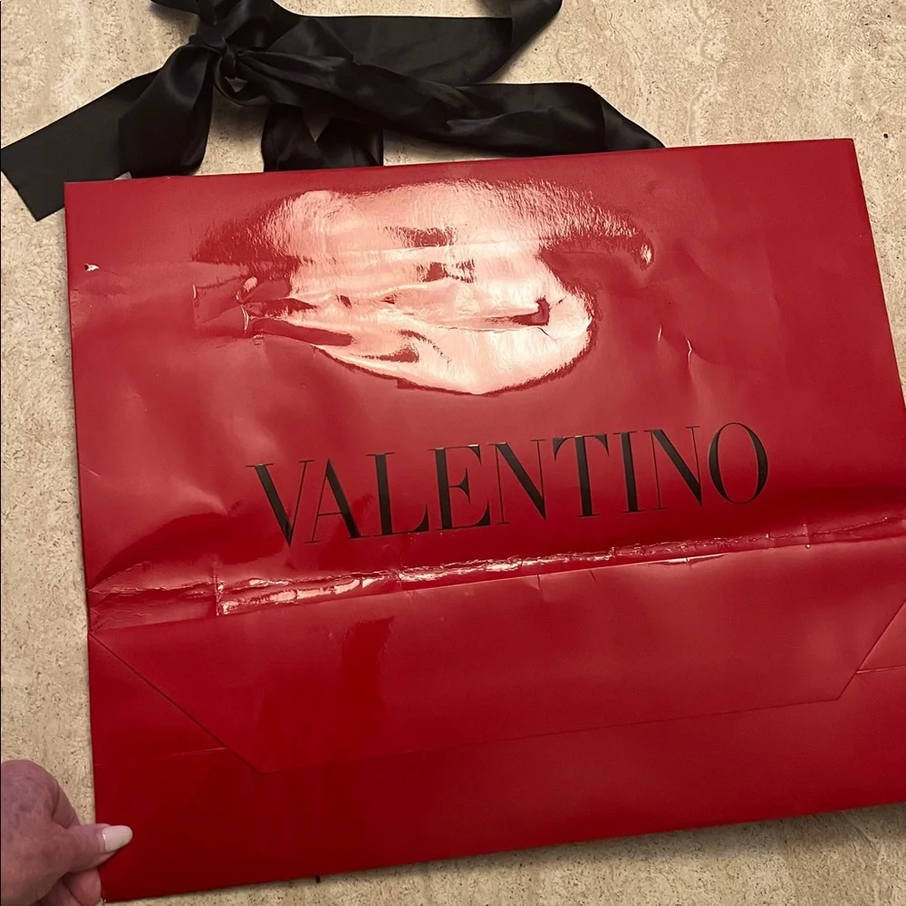 Valentino Red Bag with Black Ribbon - Picture 2 of 5